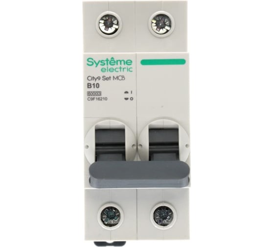 Автоматический выключатель (ав) Systeme Electric City9 set b 10а 2p 6ka 230в C9F16210