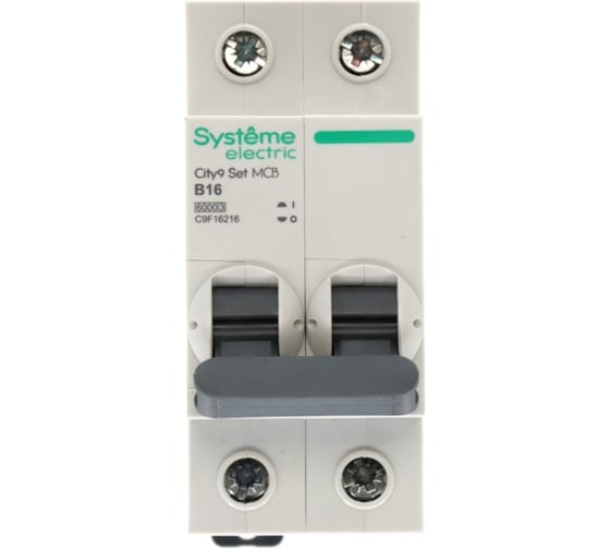 Автоматический выключатель (ав) Systeme Electric City9 set b 16а 2p 6ka 230в C9F16216