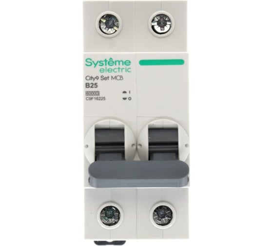 Автоматический выключатель (ав) Systeme Electric City9 set b 25а 2p 6ka 230в C9F16225