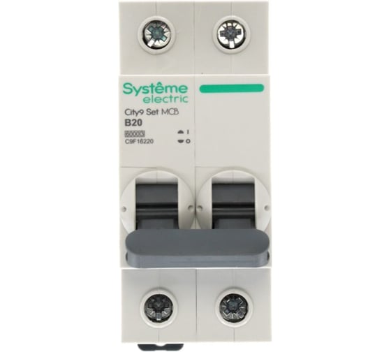 Автоматический выключатель (ав) Systeme Electric City9 set b 20а 2p 6ka 230в C9F16220