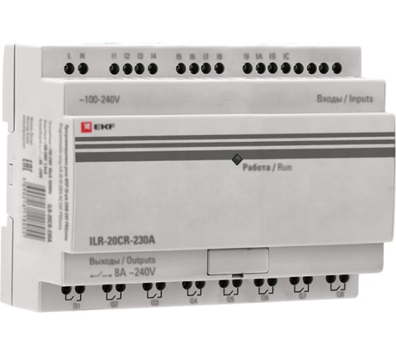 Программируемое реле EKF PROxima PRO-Relay, 20 входов/выходов, 230В ILR-20CR-230A