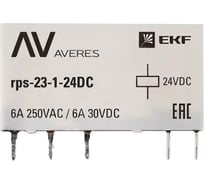 Промежуточное реле EKF slim, 23/1, 6A, 24В, DC, 10 шт rps-23-1-24DC