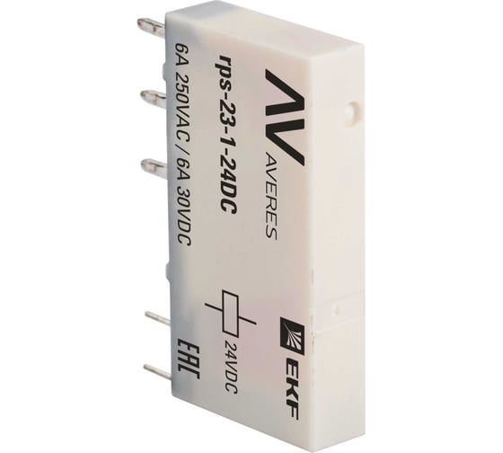 Промежуточное реле EKF slim, 23/1, 6A, 24В, DC, 10 шт rps-23-1-24DC