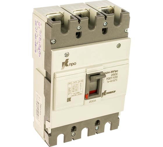 Автоматический выключатель Контактор Ульяновск Про, 3Р, 200А Icu-18kA (250C) 7001103