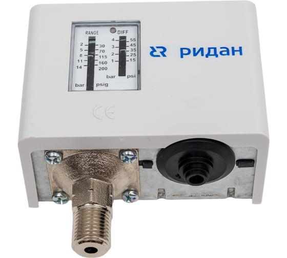 Реле давления Ридан kpi36r, диапазон 2..14 бар, дифф. 1..4 бар, присоединение g ¼ 060-118966R
