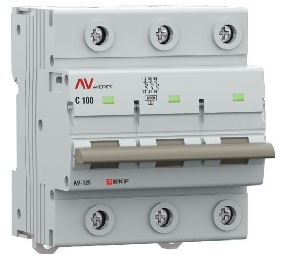 Выключатель автоматический EKF AV-125 3P 100A (C) 10kA AVERES mcb125-3-100C-av