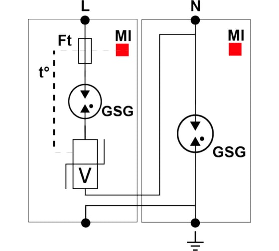 Устройство защиты от импульсных перенапряжений CITEL УЗИП тип 1+2+3 DS132VGS-230/G 571572