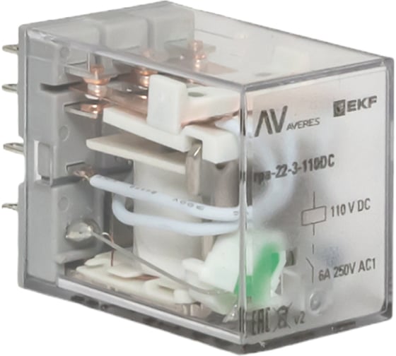 Реле промежуточное EKF RPA 22/3 6A 110В DC AVERES rpa-22-3-110DC 1