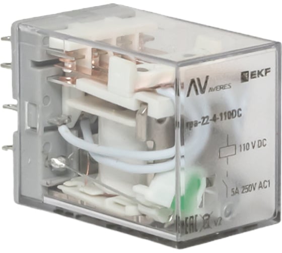 Реле промежуточное EKF RPA 22/4 5A 110В DC AVERES rpa-22-4-110DC 1