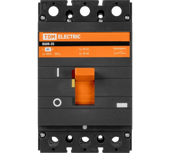 Автоматический выключатель TDM ELECTRIC ВА88-35, 3Р, 63А, 35кА SQ0707-0066