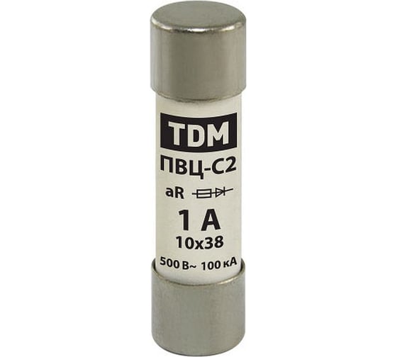 Плавкая вставка TDM ПВЦ-С2 10х38 aR быстродействующая 1А 20 шт SQ0729 ...