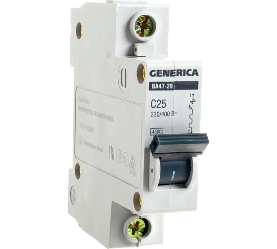 Автоматический выключатель GENERICA ВА47-29 MVA25-1-025-C