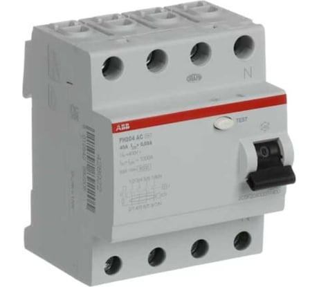 Выключатель дифференциального тока ABB 4 модуля FH204 AC-40/0,03 2CSF204002R1400