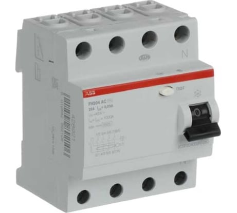 Выключатель дифференциального тока 4 модуля ABB FH204 AC-25/0,03 2CSF204002R1250
