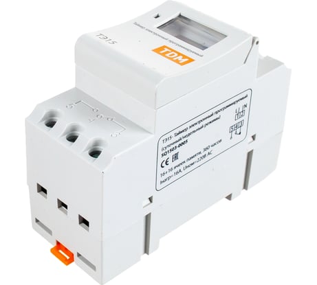 Электронный таймер TDM ТЭ15-1мин/7дн-16on/off-16А-DIN SQ1503-0005