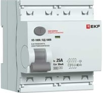 Выключатель дифференциального тока EKF ВД-100N 4P 25А 30мА тип AC эл-мех 6кА PROXIMA E1046M2530