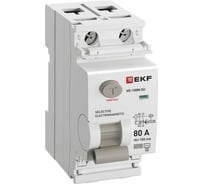 Выключатель дифференциального тока EKF ВД-100N (S) 2P 80А 100мА тип AC эл-мех 6кА PROXIMA E1026MS80100