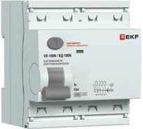 Выключатель дифференциального тока EKF ВД-100N (S) 4P 100А 100мА тип AC эл-мех 6кА PROXIMA E1046MS100100