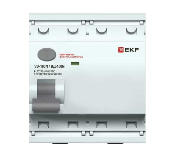 Выключатель дифференциального тока EKF ВД-100N 4P 80А 300мА AC эл-мех 6кА PROXIMA E1046M80300