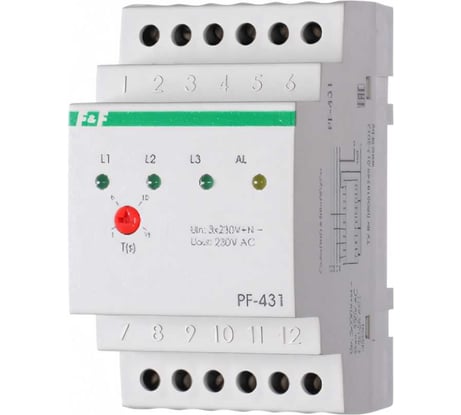 Автоматический переключатель фаз F&F PF-431, с приоритетной фазой EA04.005.001