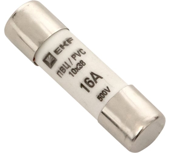 Плавкая цилиндрическая вставка EKF ПВЦ 10х38 16А 20шт pvc-10x38-16