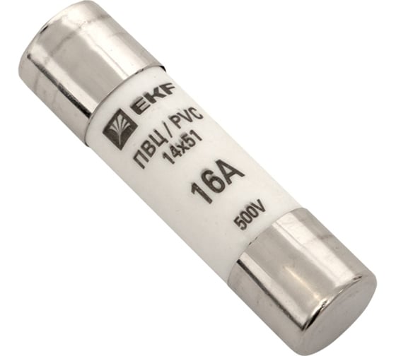 Плавкая вставка EKF цилиндрическая, ПВЦ 14х51мм, 16А, 10 шт PROxima pvc-14x51-16 1