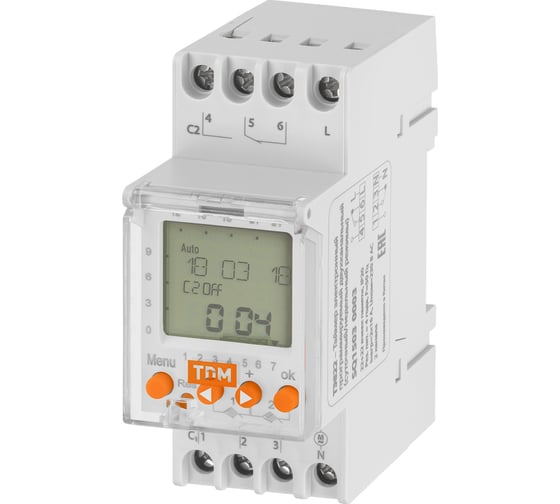 Таймер электронный ТЭ822-2кан-1мин/7дн-44on/off-2х16А-DIN TDM ELECTRIC SQ1503-0003