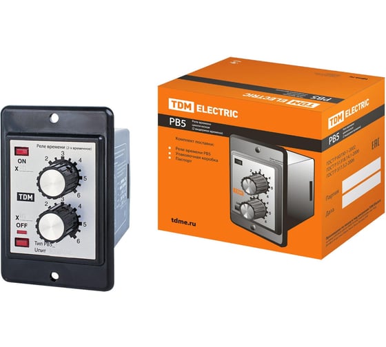 Циклическое реле времени TDM РВ52-2Т-6х6мин-5А-220В-8Ц/Щ SQ1503-0017 1