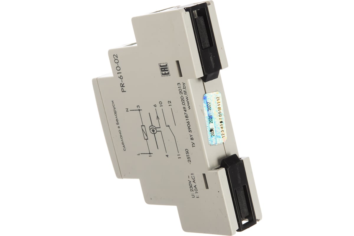 Реле тока F&F PR-610-02, измеряет ток с помощью выносного датчика тока ...