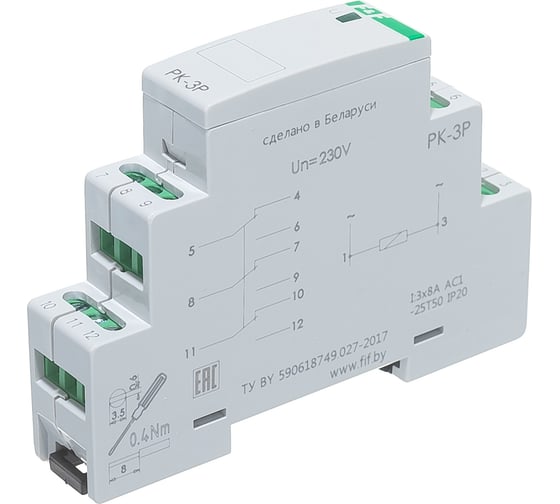 Промежуточное реле F&F PK-3P/Un220V EA06.001.023