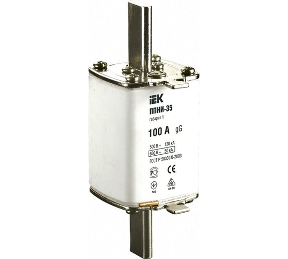 Плавкая вставка IEK ППНИ-35 100А габарит 1 ИЭК DPP30-100