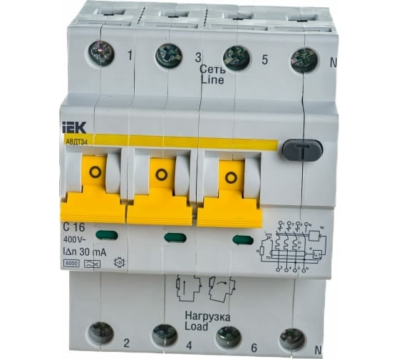 Дифференциальный автомат IEK АВДТ-34 MAD22-6-025-C-30