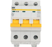 Автоматический модульный выключатель IEK 3п B 20А ВА 47-29 4.5кА ИЭК MVA20-3-020-B