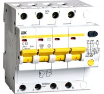 Автоматический дифференциальный выключатель тока IEK 4п 7.5модулей C 63A 300mA тип AC 4.5kA АД-14 ИЭК MAD10-4-063-C-300