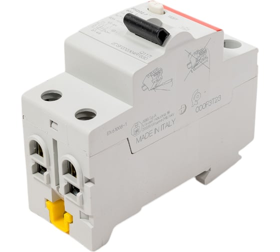 Выключатель дифференциального тока ABB УЗО, 2п, 63А, 30мА, FH202, АС 2CSF202004R1630