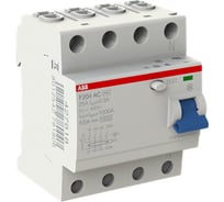 Выключатель дифференциального тока ABB УЗО, 4п, 25А, 300мА, F204, АС 2CSF204001R3250