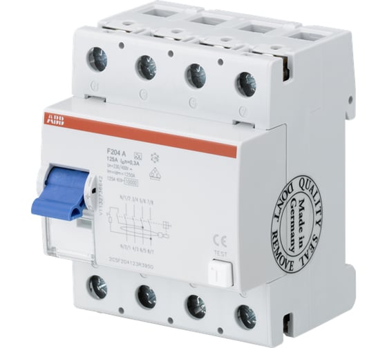 Выключатель дифференциального тока ABB УЗО, 4п, 25А, 300мА, F204, АС 2CSF204001R3250