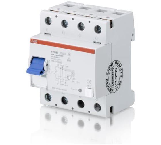 Выключатель дифференциального тока ABB УЗО, 4п, 25А, 300мА, F204, АС 2CSF204001R3250