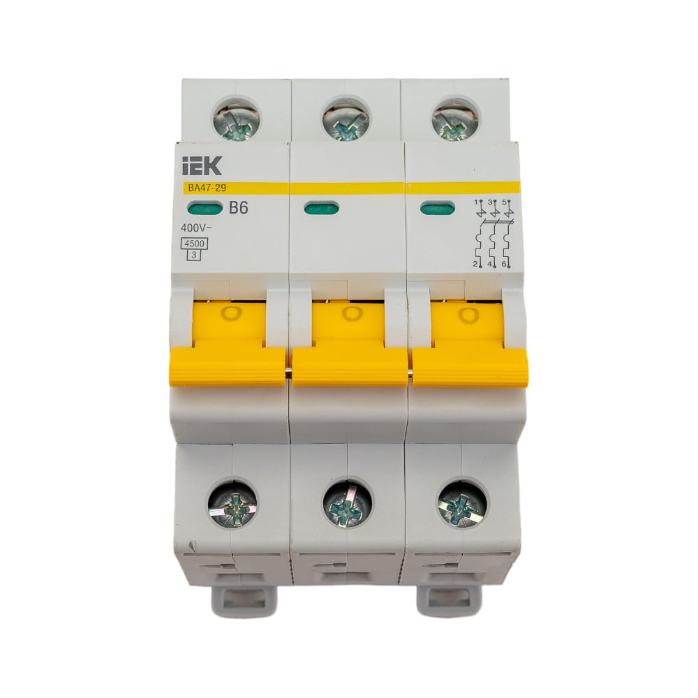 Автоматический модульный выключатель IEK, 3 полюса, B, 6А, ВА47-29, 4 ...