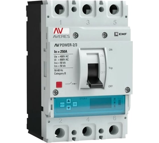 Автоматический выключатель EKF AV POWER-2/3 250А 50kA ETU6.2 mccb-23-250-6.2-av 1