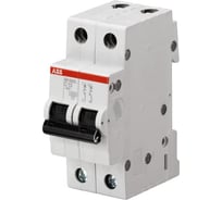 Автоматический выключатель ABB, двухполюсный, 6А, С, SH202L, 4.5кА 2CDS242001R0064