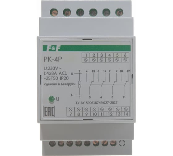 Промежуточное реле F&F PK-4P/Un220V EA06.001.026