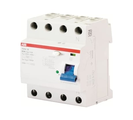 Выключатель дифференциального тока ABB, УЗО, 4п, 25А, 30мА, F204, АС 2CSF204001R1250