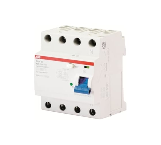 Выключатель дифференциального тока ABB, УЗО, 4п, 25А, 30мА, F204, АС 2CSF204001R1250