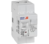 Автоматический выключатель дифференциального тока АВДТ с защитой от сверхтоков КЭАЗ OptiDin D63-22C20-AC-У3 (2P, C20, 30mA, 4,5кА) 328099