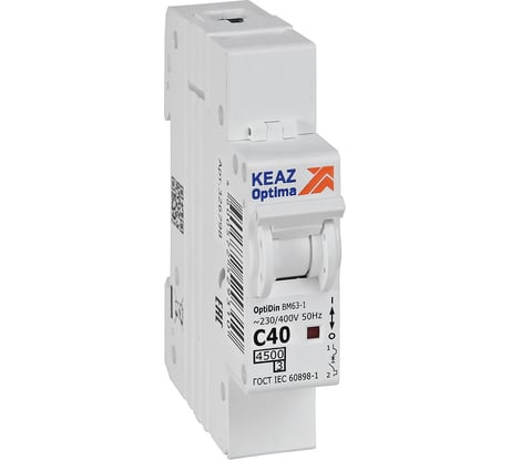 Выключатель автоматический модульный КЭАЗ OptiDin BM63-1C40-4,5-УХЛ3 326798