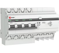 Дифференциальный автомат EKF АД-4 S 32А/100мА C AC электронный защита 270В 45кА PROxima DA4-32-100S-pro