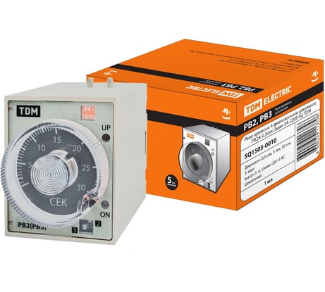 Реле времени TDM ELECTRIC РВ2A-0,5сек/3мин-5A-230В-8Ц SQ1503-0010