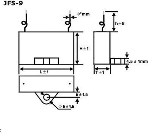 Конденсатор пусковой JB Capacitors, 2.2мкФ, 450В, 38x15x25, JFS-9 (CBB61) (гибкие выводы) JFS9A6225J000000B-215