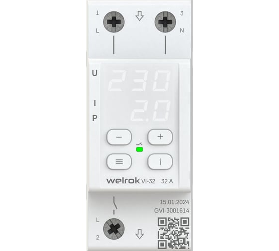 Реле напряжения c контролем тока Welrok VI-32 4660251140472